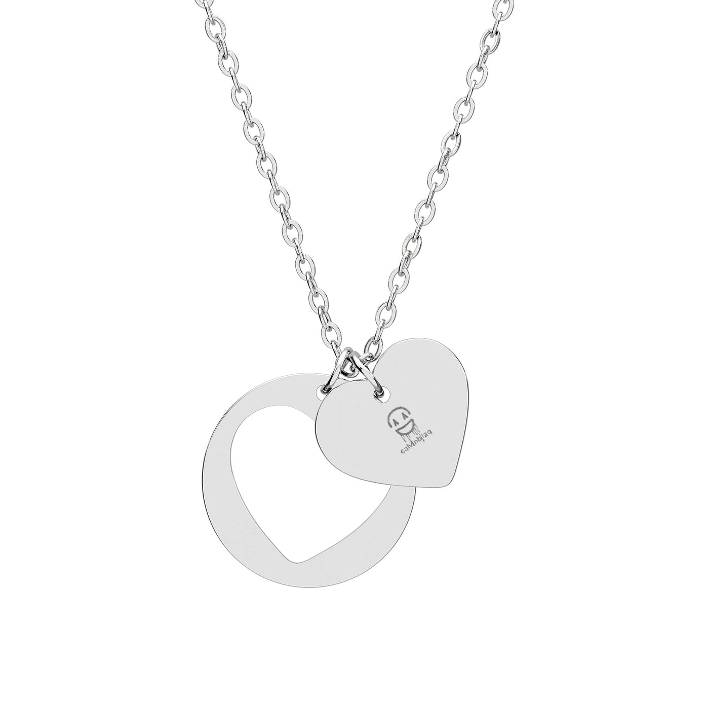 Personalized Heart Cutout Necklace - Engraved Romantic Jewelry